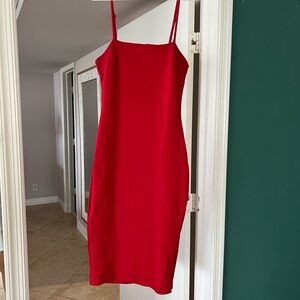 Lulu's Vibrant Red Midi Dress